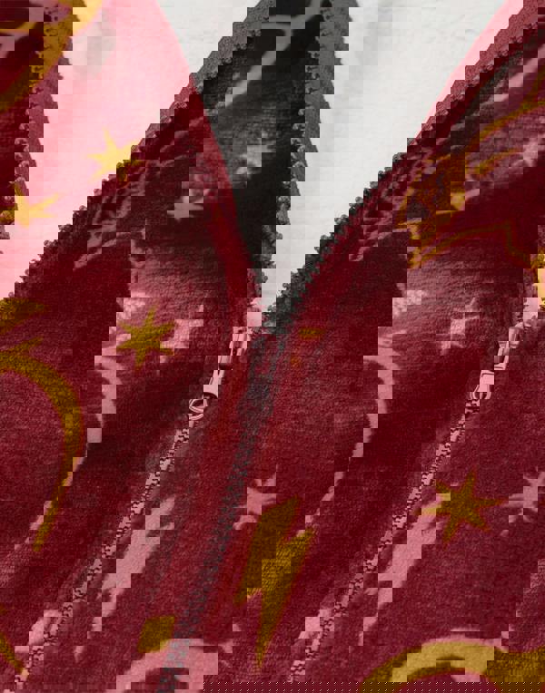 Harry Potter Womens Red Icon All Over Zip Through Blanket Hoodie (One Size)