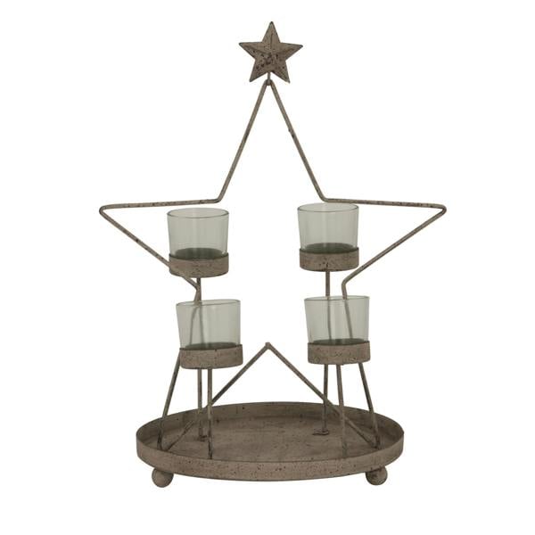 Hill Interiors Outline Star Candle Holder - Antique Bronze - 
