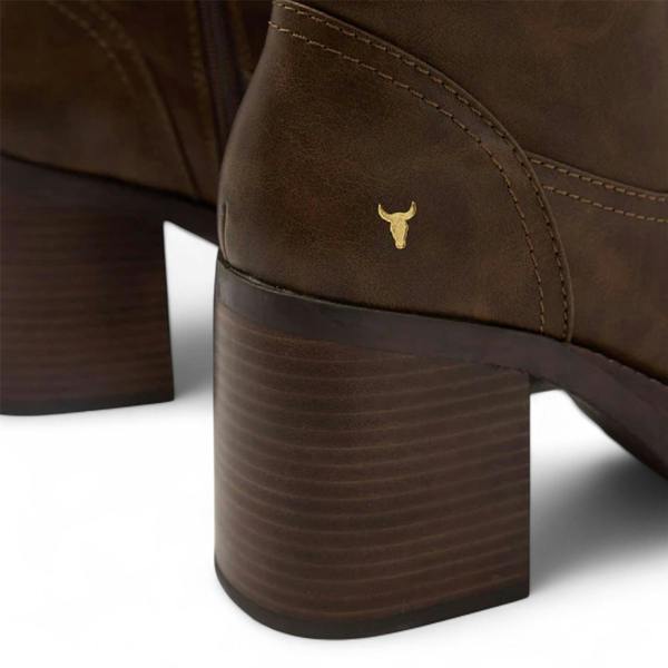 Windsorsmith Womens Oak Brown Faux Leather Knee-High Platform Heel Boots - Niche