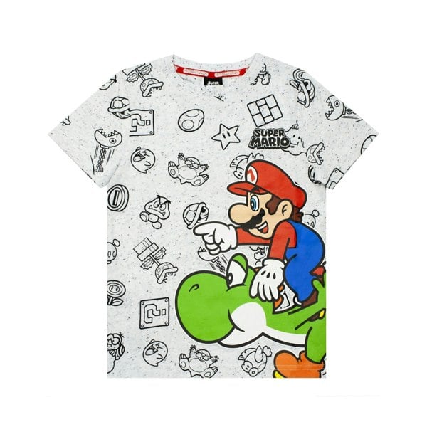 Super Mario Boys Yoshi Marl T-Shirt - Grey