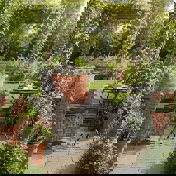 Scatter Cushions WATERPROOF (18"x18") - Garden Outdoor Sofa Cushions Pillows UK Made ORANGE WAVE The Garden Furniture Shop