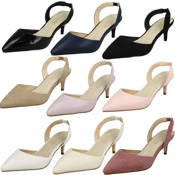 Spot On Ladies Spot On Pointed Kitten Heel