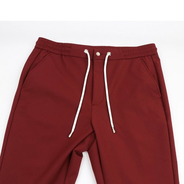 David WeJ Plain Drawstring Trouser - Burgundy