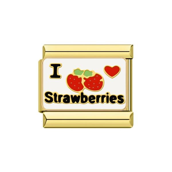 Serafina I Love Strawberries | Italian Style Bracelet Charm