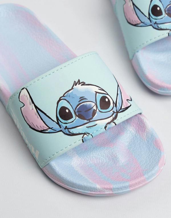 Lilo & Stitch Girls Multicoloured 2 Pack Multi Character Slider Slippers