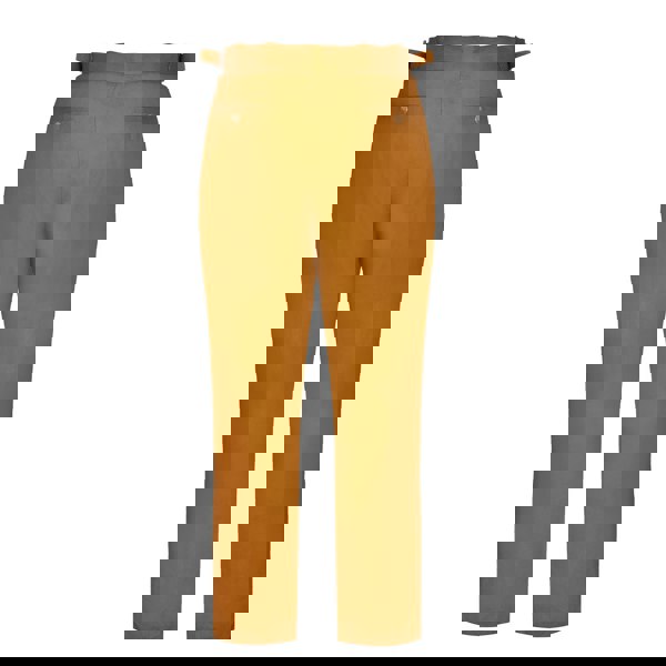 Hugo Linen Trousers With Side Adjusters - Mustard