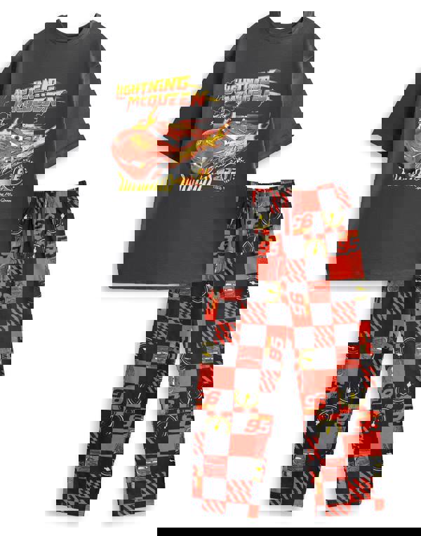 Disney Mens Multicoloured Cars Short Sleeve Long Leg Pyjama Set