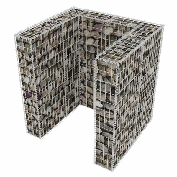 Berkfield Gabion Single Wheelie Bin Surround Steel 110x100x120 cm