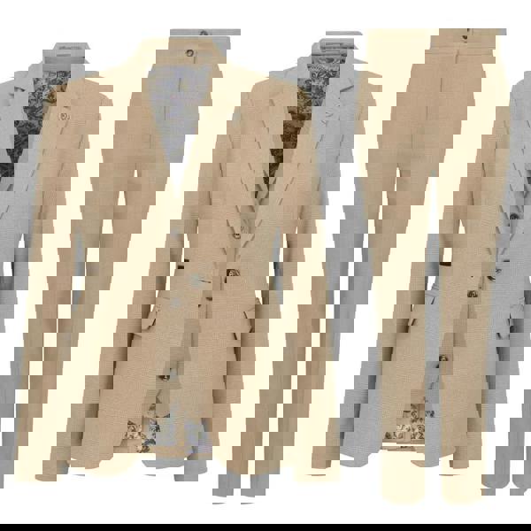 TruClothing TPW-54 - Women's Cream 3 Piece Prince of Wales Check Suit