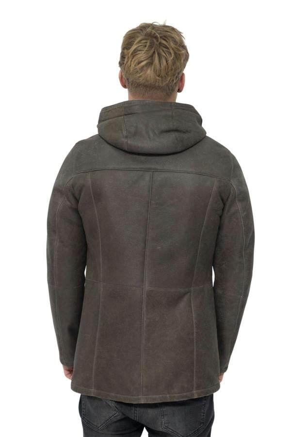 Infinity Leather Mens Sheepskin Hooded Parka Coat-Leyland