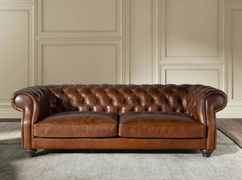 Angel Cerdá 3 seater chester sofa in cognac brown leather 6228