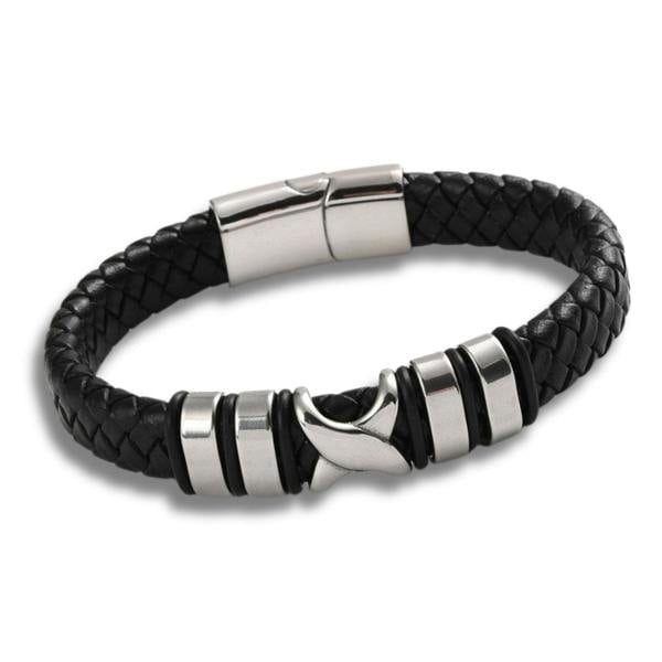 Aye Do Gifts X Men's Black Leather Bracelet