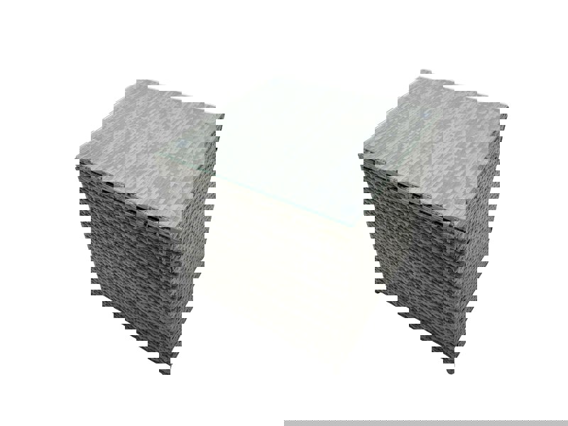 Fimous Garden Rattan Outdoor Furniture Set 6 Seater with 3 Seater Sofa 2 Side Table Dark Grey