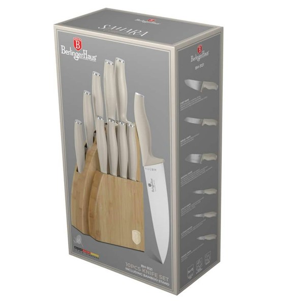 10pcs knife set with BAMBOO stand Berlinger Haus 3121 Sahara