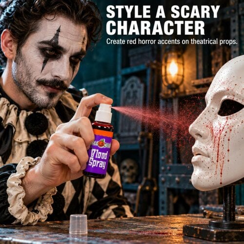 Shatchi Blood Spray 10 Pack Fake Blood Spray for Halloween Costumes, SFX and Theatrical Makeup