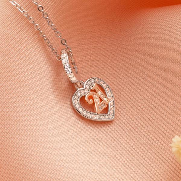 Parus Home 21st Birthday Necklace Sterling Silver And Rose Gold