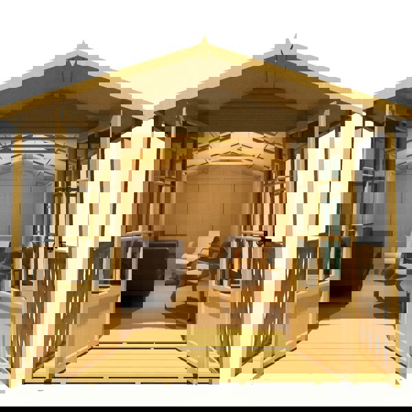 Shire Delmora 8x14 INC Verandah Summerhouse Interlock Cladding - Best Shed