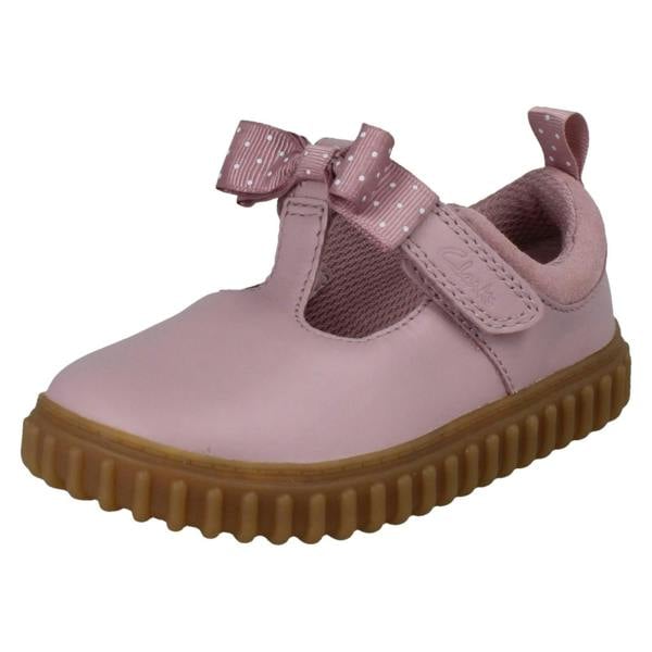 Clarks Girls Clarks Casual T-Bar Shoes Cove Bow T