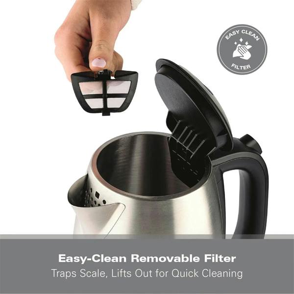 Hamilton Beach Rise Stainless Steel 1.7L Kettle - Brushed - Hamilton Beach UK