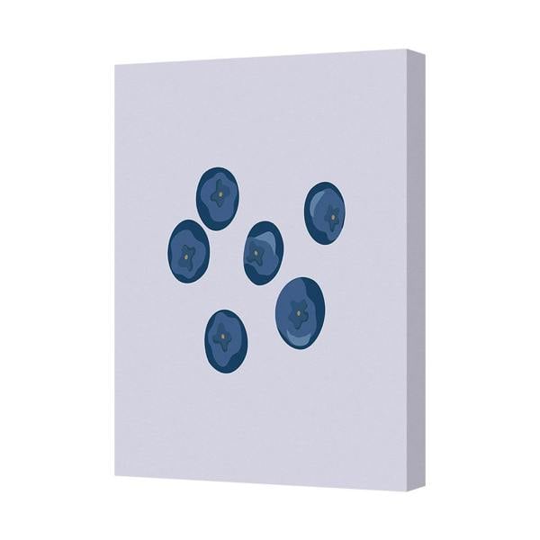 Benjamin Tate Design Blueberry Abstract Canvas Art Print on Deep Wooden Frame Handmade in UK