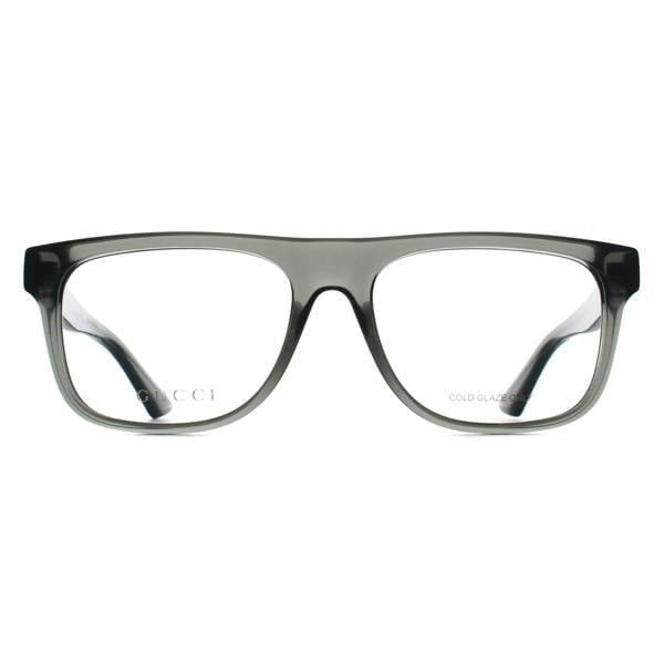 Gucci Glasses Frames GG1117O 003 Shiny Transparent Grey Men