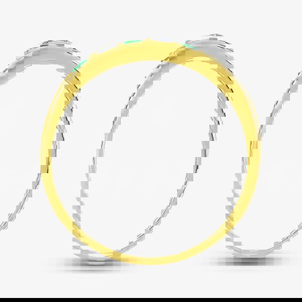 T. H. Baker 9ct Yellow Gold Green & Clear Cubic Zirconia Half Eternity Ring PR02470EM