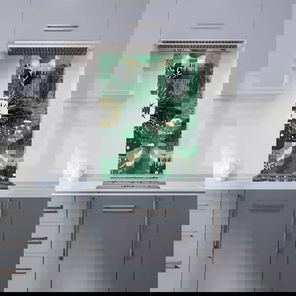 Warren Reed - Designer Abstract Green Moon Kitchen Splashback