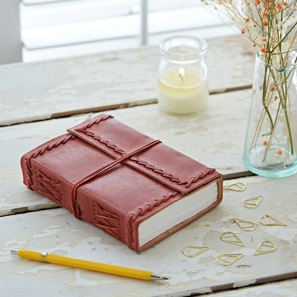 Paper High Stitched Distressed Leather Journal