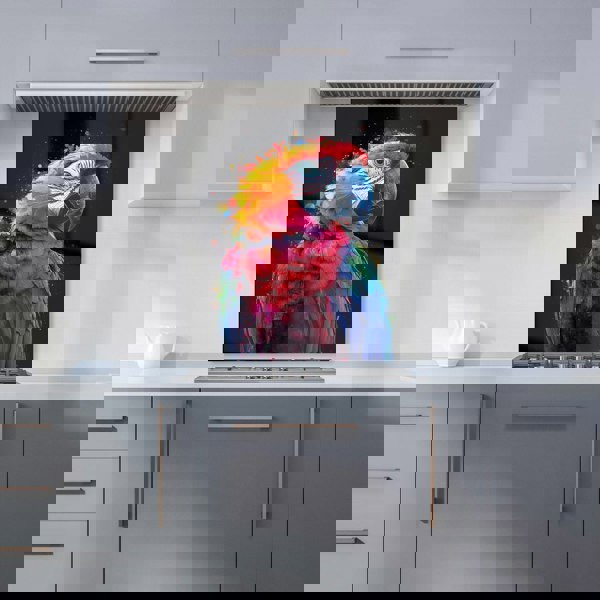 Warren Reed - Designer Vivid Parrot in a Splash of Colour Kitchen Splashback