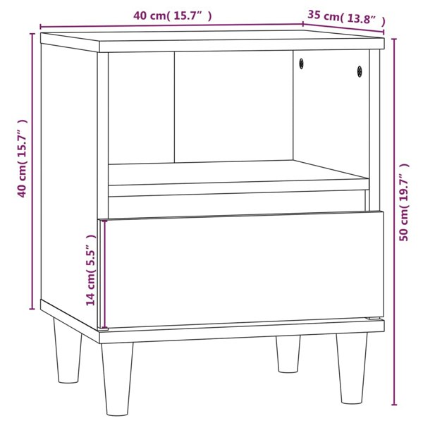 Berkfield Bedside Cabinets 2 pcs Concrete Grey 40x35x50 cm
