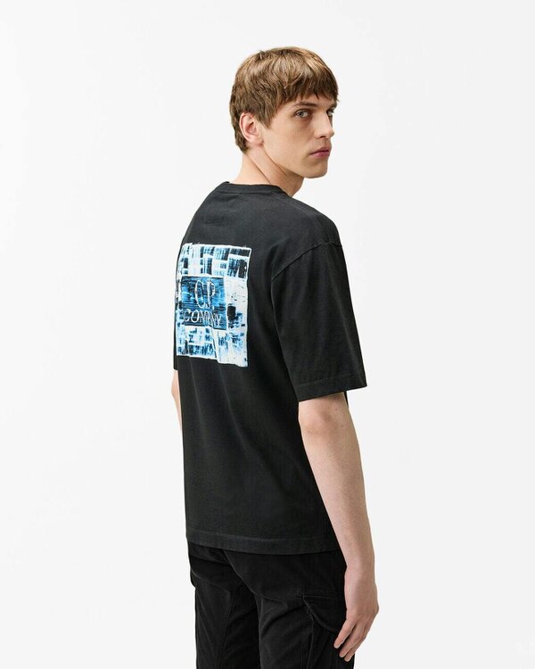 C.P. Company 30/1 Jersey Graphic Logo Mens T-Shirt - Black 999