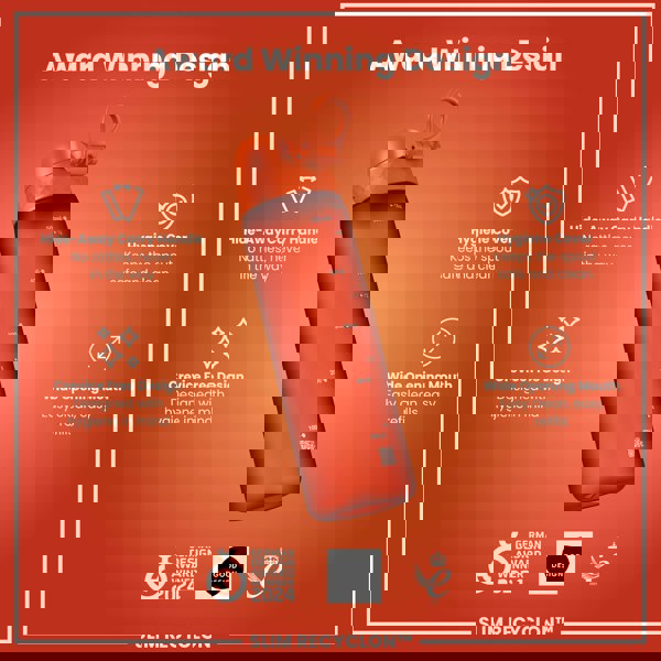 ION8 Leak Proof Slim Water Bottle, Recyclon, Hearty Orange, 500ml (18oz)