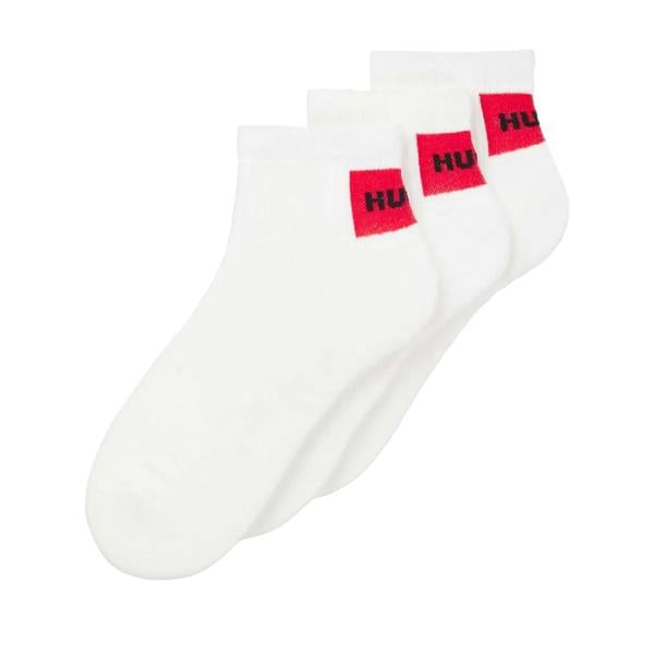 Hugo Mens Logo Ankle Socks (Pack of 3) - White - 