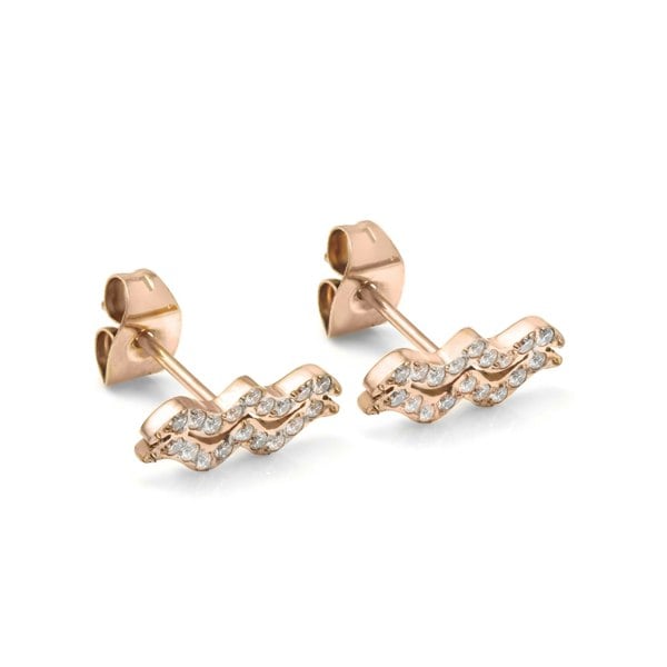 Say It With Aquarius Earrings with CZ Stones - Rose Gold Plated