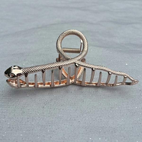 Rose gold snake hair claw clip, rose gold metal claw clip
