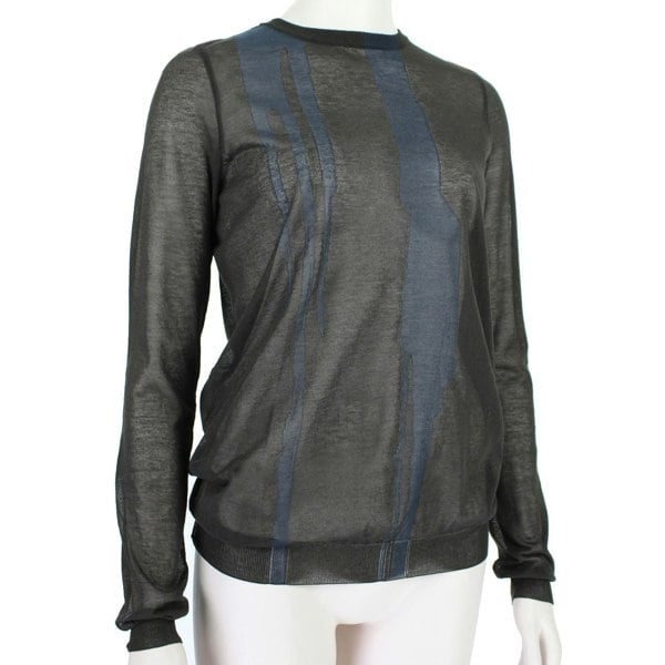 Nina Ricci fine-gauge sheer knitwear in dark brown and midnight blue
