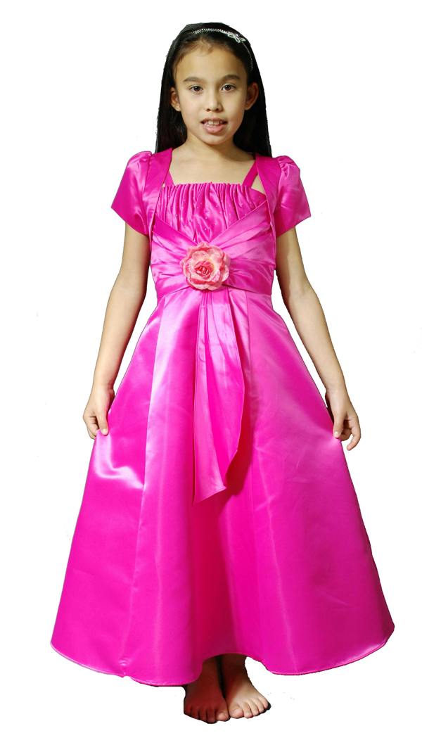 Cinda Satin Young Bridesmaid Dress