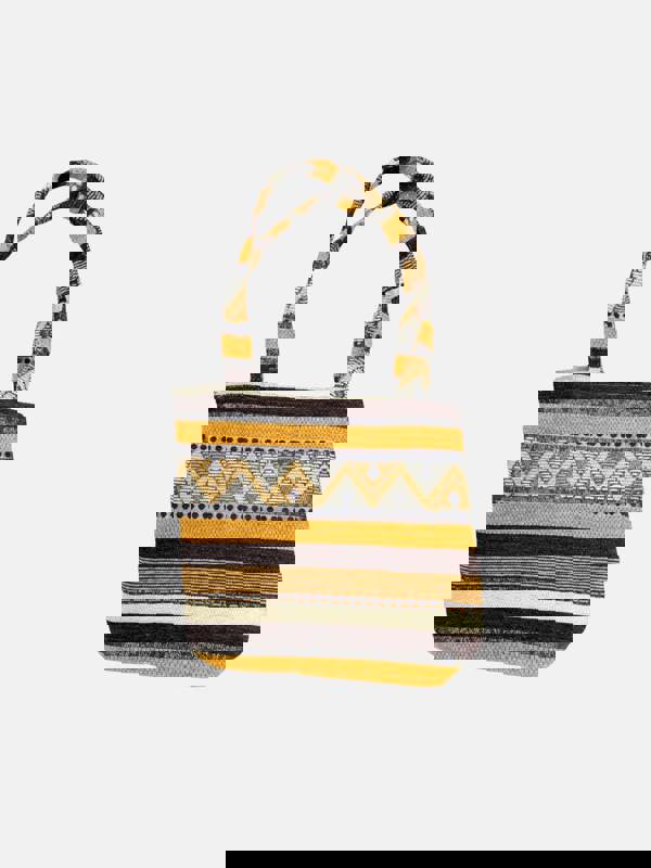 Berber Leather The Nador Small Expandable Fabric Tote in Yellow