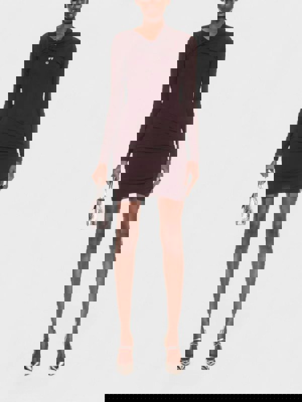 Off - White Off Stamp Twist Detail Minidress Brown - Supplied FashionOff White