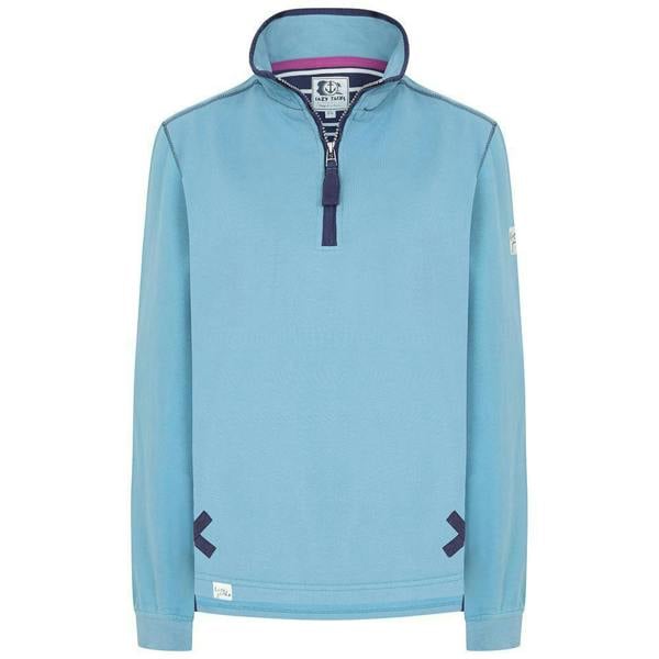 Lazy Jacks Womens/Ladies Quarter Zip Sweatshirt - Niagara Blue - 