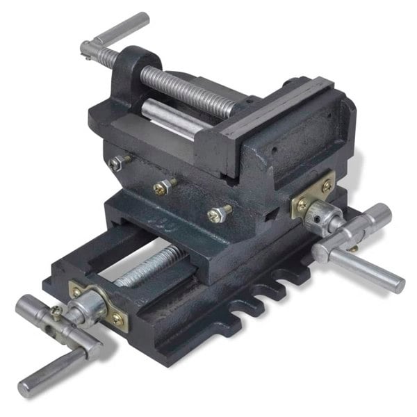 Berkfield Manually Operated Cross Slide Drill Press Vice 78 mm