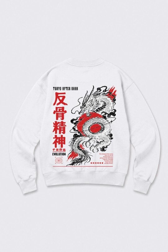 London Attitude Oversized Tokyo After Dark Dragon Sweatshirt