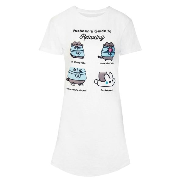 Pusheen Womens/Ladies Guide To Relaxing T-Shirt - White