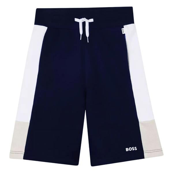 Boss Childrens/Kids Colour Block Sweat Shorts - Navy - 
