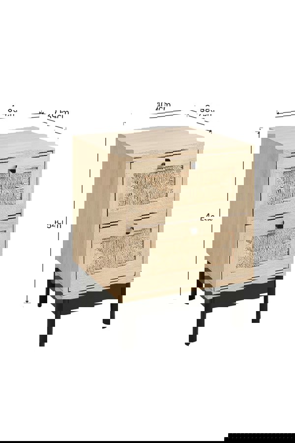 Living and Home 2-Drawer Woven Accent Cabinet