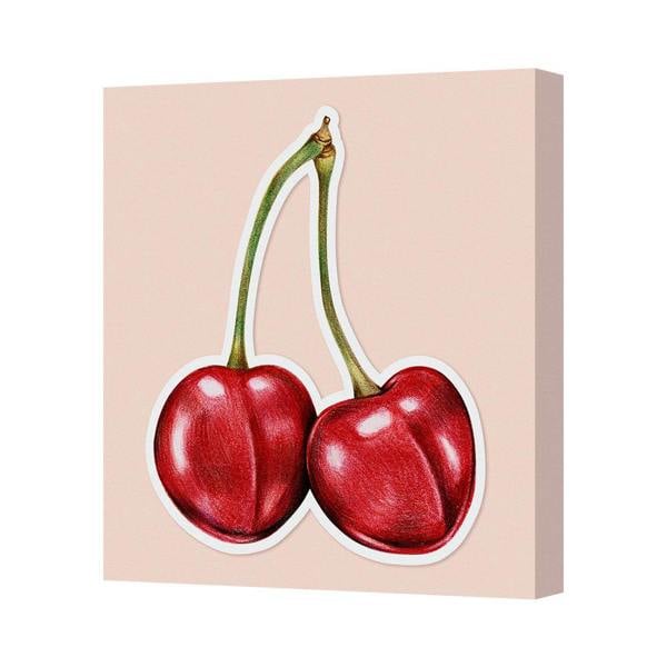 Benjamin Tate Design Cherries Canvas Art Print On Deep Gallery Frame Handmade In The UK
