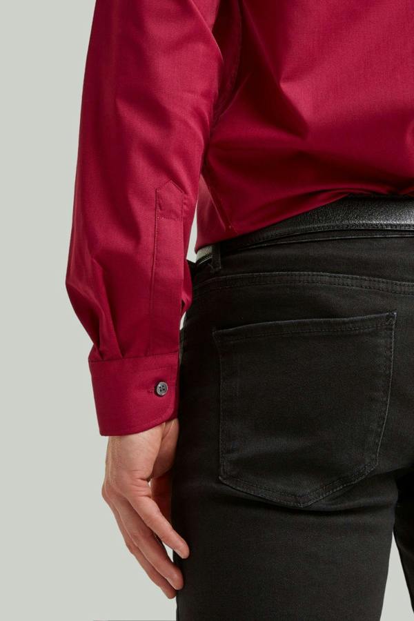 Burgundy Classic Easy Care Long Sleeve Shirt