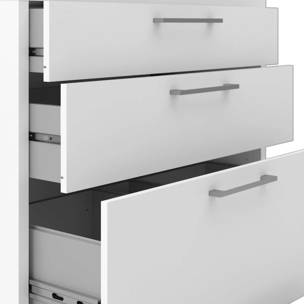 Wyld Haus Dris White Wooden Bookcase 2 Shelves 4 Drawers