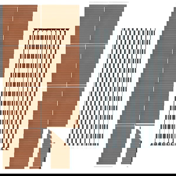 Monstershop Composite Fence Panels x 7, Angled Piece & LED Posts x 8 - Brown