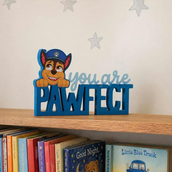 Widdop & Co Paw Patrol Chase "You are Pawfect" Mantle Plaque Blue